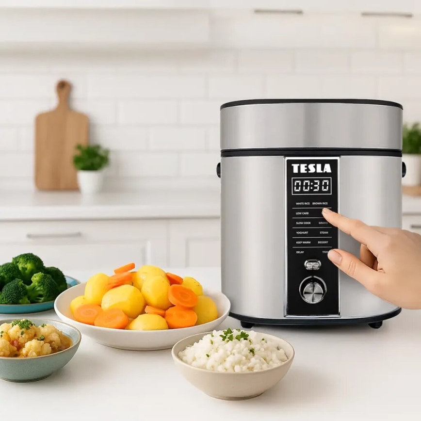 TESLA Electronics MultiCook - Panela de Arroz Multifuncional 2,1 l 400W/230V