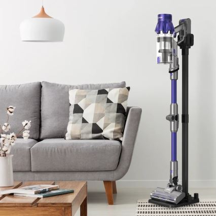 TESLA Electronics PureStar - Aspirador vertical sem fios flexível 2 em 1 250W/2200 mAh cinza/roxo