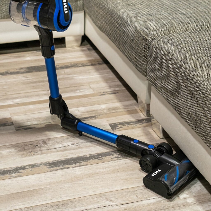 TESLA Electronics PureStar - Aspirador vertical sem fios flexível 3 em 1 300W/2200 mAh preto/azul