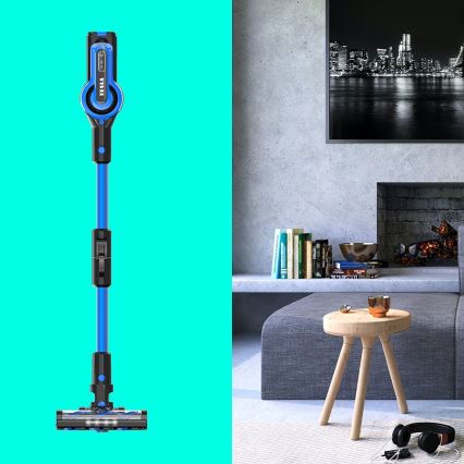 TESLA Electronics PureStar - Aspirador vertical sem fios flexível 3 em 1 300W/2200 mAh preto/azul