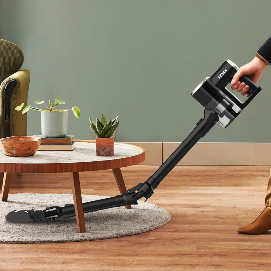 TESLA Electronics PureStar - Aspirador vertical sem fios flexível 2 em 1 150W/2200 mAh preto