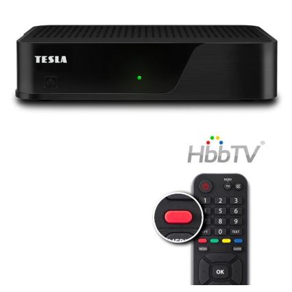 TESLA Electronics - Receptor DVB-T2 H.265 (HEVC) com HbbTV 12V + comando remoto