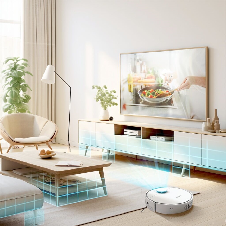 TESLA Electronics RoboStar - Aspirador robô inteligente 2 em 1 2550 mAh Wi-Fi branco