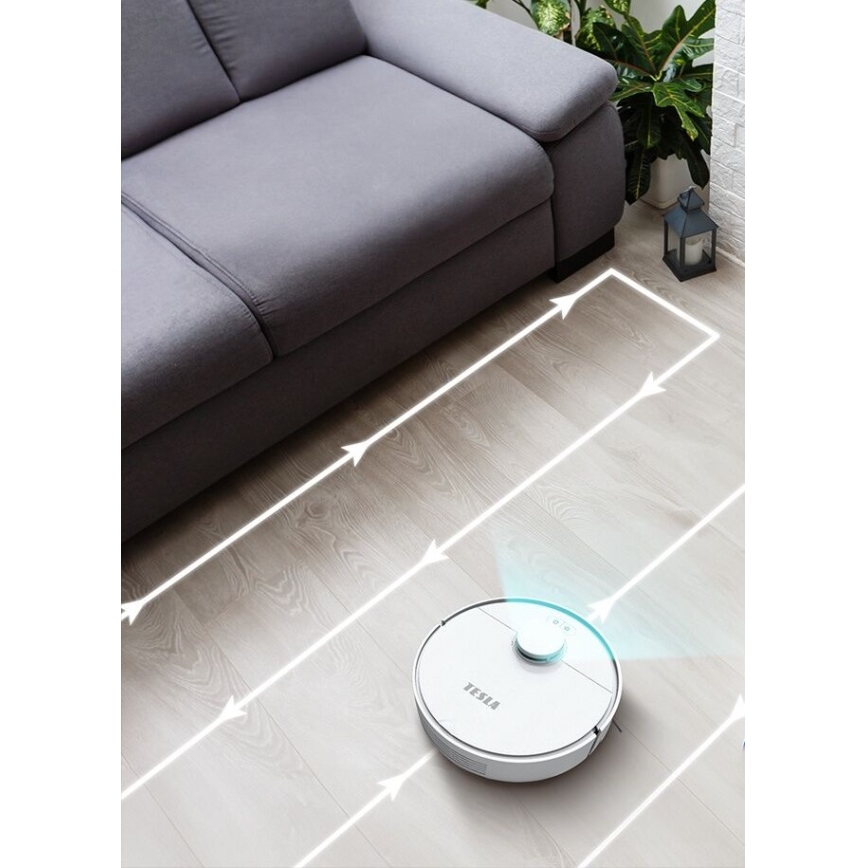 TESLA Electronics RoboStar - Aspirador robô inteligente 2 em 1 2550 mAh Wi-Fi branco