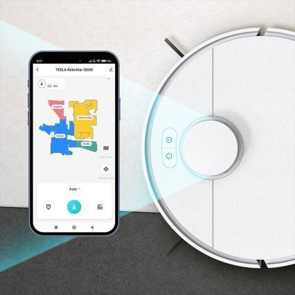 TESLA Electronics RoboStar - Aspirador robô inteligente 2 em 1 2550 mAh Wi-Fi branco