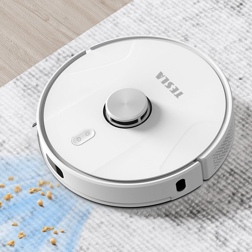 TESLA Electronics RoboStar - Aspirador robô inteligente 2 em 1 2600 mAh Wi-Fi branco