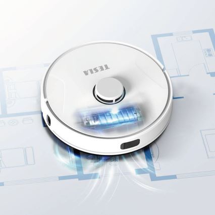 TESLA Electronics RoboStar - Aspirador robô inteligente 2 em 1 2600 mAh Wi-Fi branco
