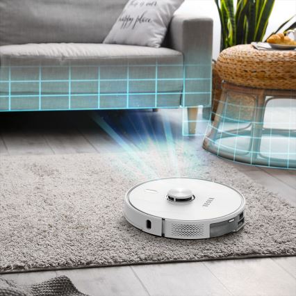 TESLA Electronics RoboStar - Aspirador robô inteligente 2 em 1 2600 mAh Wi-Fi branco