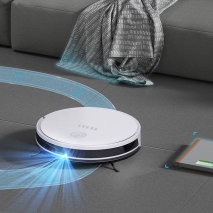 TESLA Electronics RoboStar - Aspirador robótico inteligente 2 em 1 2600 mAh Wi-Fi branco + controlo remoto