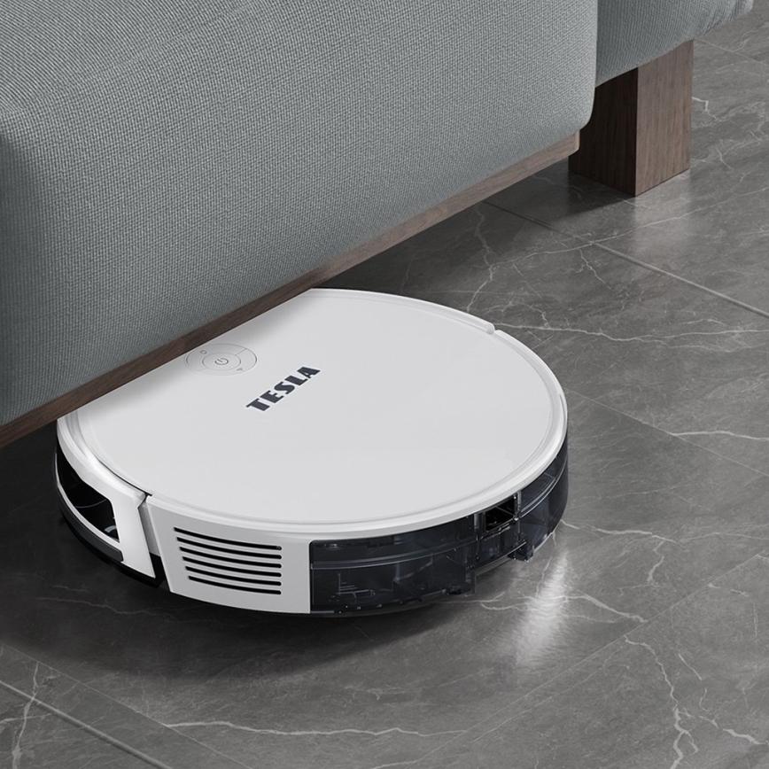TESLA Electronics RoboStar - Aspirador robótico inteligente 2 em 1 2600 mAh Wi-Fi branco + controlo remoto