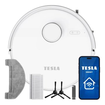 TESLA Electronics RoboStar - Aspirador robô inteligente 2 em 1 3200 mAh Wi-Fi branco