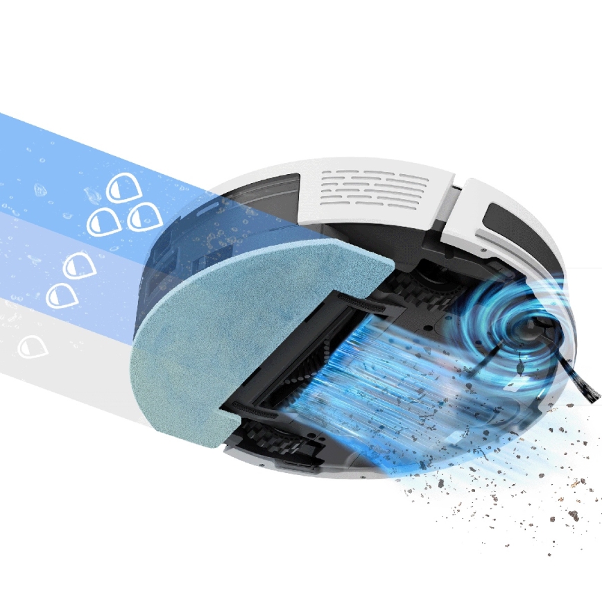 TESLA Electronics RoboStar - Aspirador robô inteligente 2 em 1 3200 mAh Wi-Fi branco