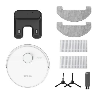 TESLA Electronics RoboStar - Aspirador robô inteligente 2 em 1 3200 mAh Wi-Fi branco