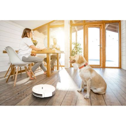 TESLA Electronics RoboStar - Aspirador robô inteligente 2em1 2500 mAh Wi-Fi Tuya branco + controlo remoto