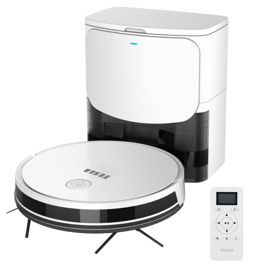 TESLA Electronics RoboStar - Aspirador robótico inteligente 2 em 1 2600 mAh Wi-Fi branco + controlo remoto