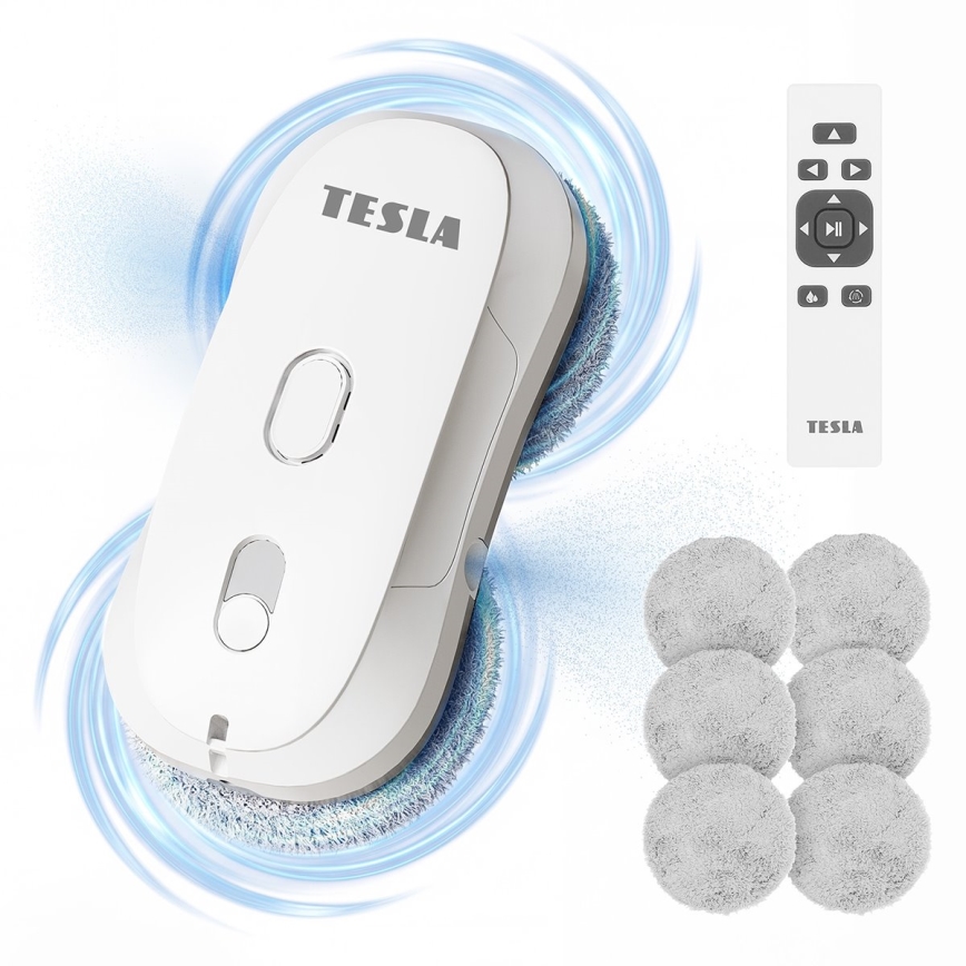 TESLA Electronics RoboStar - Limpa-vidros com pulverização de água 72W/230V/500 mAh + controlo remoto