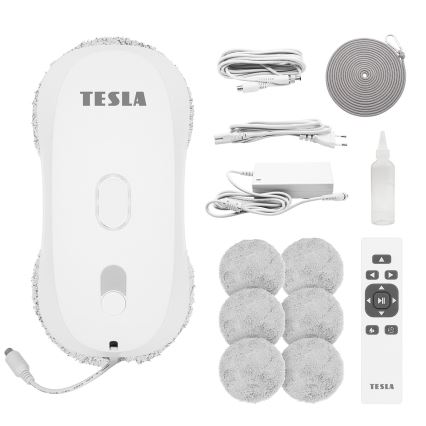 TESLA Electronics RoboStar - Limpa-vidros com pulverização de água 72W/230V/500 mAh + controlo remoto