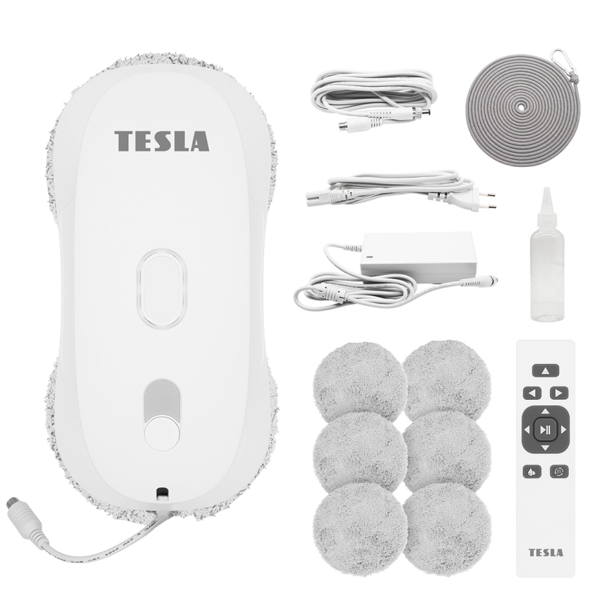 TESLA Electronics RoboStar - Limpa-vidros com pulverização de água 72W/230V/500 mAh + controlo remoto