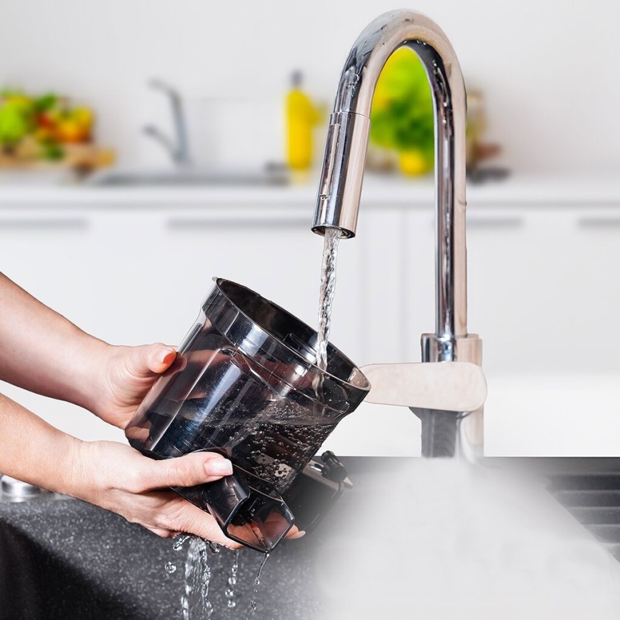 TESLA Electronics SlowJuicer Deluxe - Espremedor de baixa velocidade 250W/230V aço inoxidável/preto