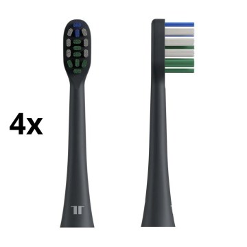 TESLA Smart - CONJUNTO de 4 cabeças de reposição para escova de dentes sônica TS400 preta