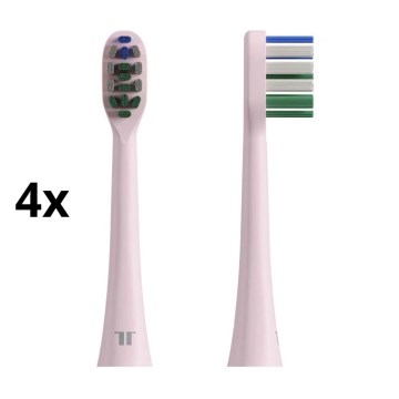 TESLA Smart - CONJUNTO de 4 Refil de Cabeça para Escova de Dentes Sônica TS400 rosa