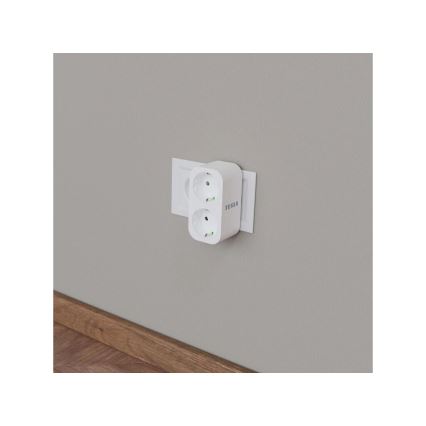 TESLA Smart - Tomada múltipla inteligente 2x16A/230V Tipo F Wi-Fi Tuya