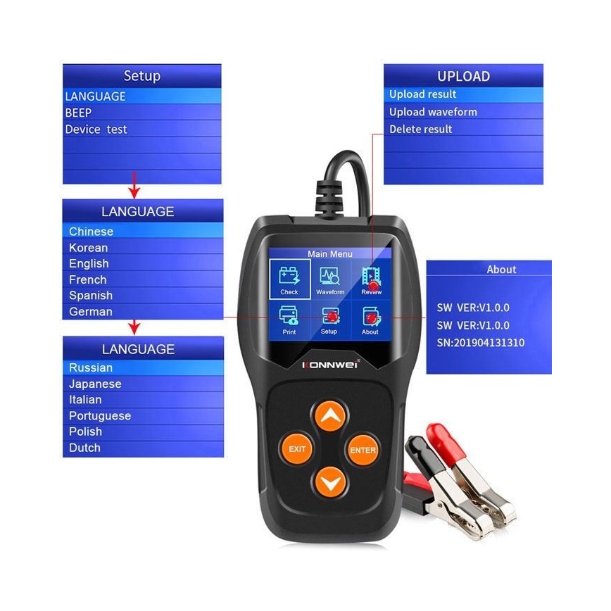 Testador de baterias 12V