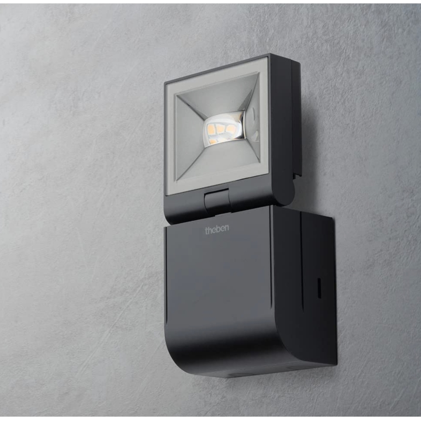 theben - Refletor de parede LED/10W/230V preto IP55