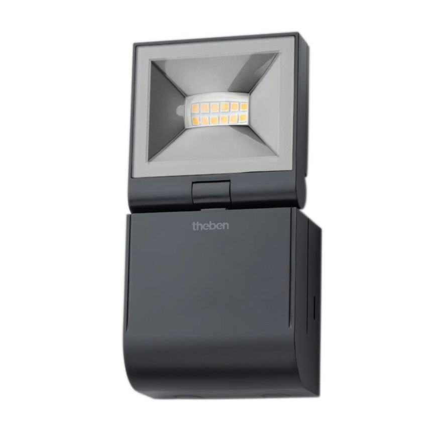 theben - Refletor de parede LED/10W/230V preto IP55