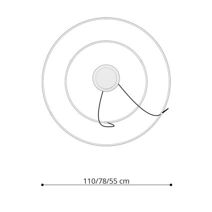 Thoro TH.178 - Candeeiro suspenso LED RIO LED/80W/230V CRI 95 4000K branco