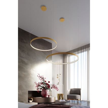 Thoro TH.216 - Candeeiro suspenso LED RIO LED/30W/230V CRI 90 3000K diâmetro 55 cm dourado