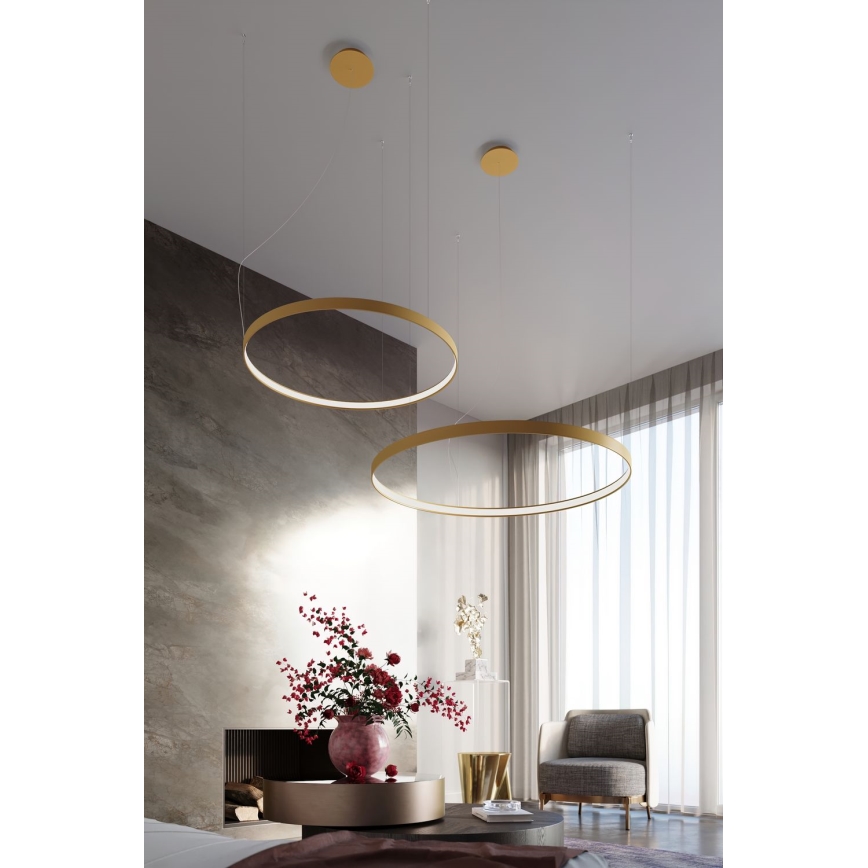Thoro TH.216 - Candeeiro suspenso LED RIO LED/30W/230V CRI 90 3000K diâmetro 55 cm dourado