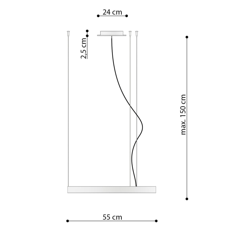 Thoro TH.217 - Candeeiro suspenso LED RIO LED/30W/230V CRI 95 4000K diâmetro 55 cm dourado