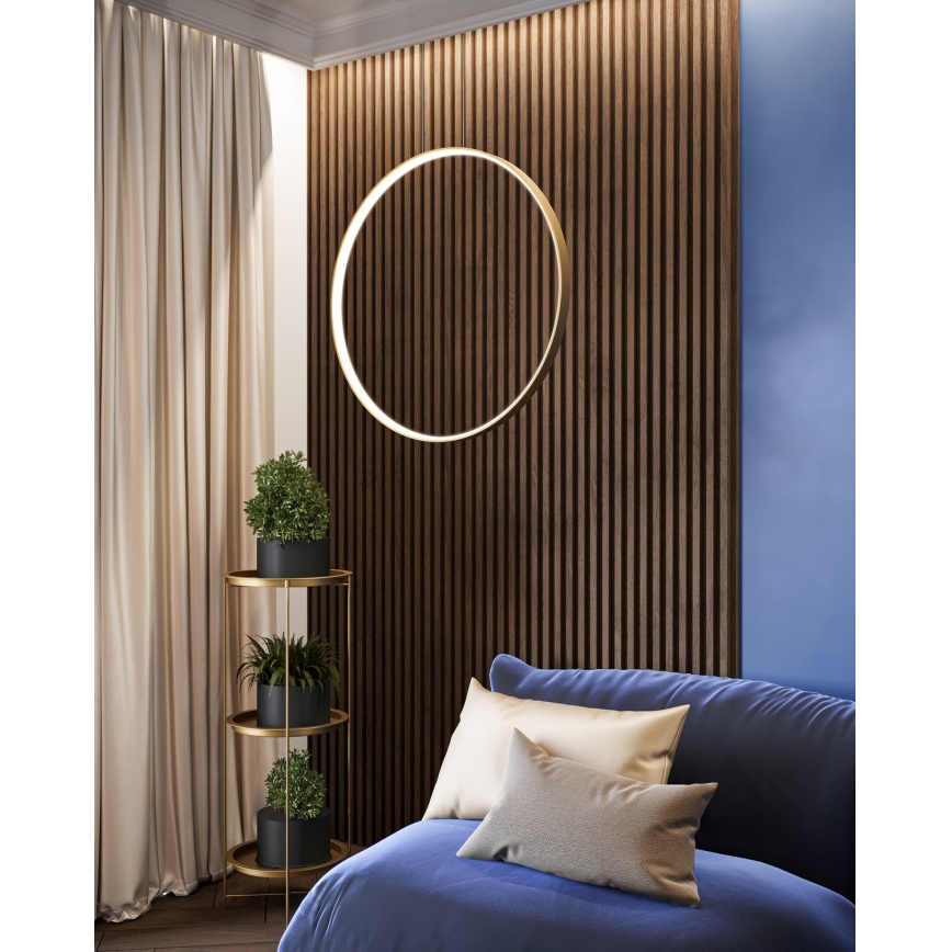 Thoro TH.220 - Candeeiro suspenso LED RIO LED/30W/230V CRI 90 3000K diâmetro 55 cm dourado