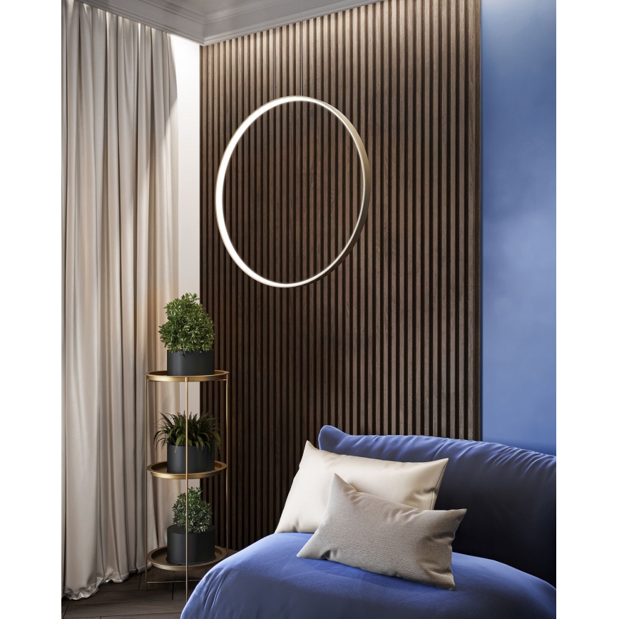 Thoro TH.221 - Candeeiro suspenso LED RIO LED/30W/230V CRI 95 4000K diâmetro 55 cm dourado