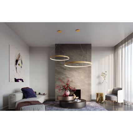 Thoro TH.223 - Iluminação de teto LED RIO LED/30W/230V CRI 95 4000K diâmetro 55 cm dourado