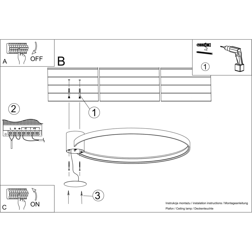 Thoro TH.223 - Candeeiro de tecto LED RIO LED/30W/230V IRC 98 4000K Ø 55 cm dourado
