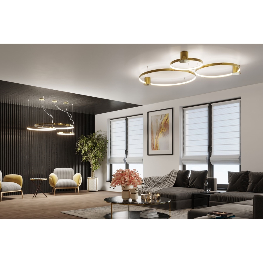 Thoro TH.246 - Candeeiro suspenso LED RIO LED/50W/230V CRI 90 3000K diâmetro 78 cm dourado