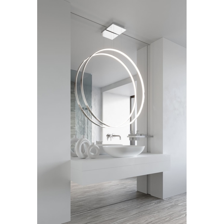 Thoro TH.249 - Candeeiro suspenso LED RIO LED/50W/230V CRI 90 4000K diâmetro 78 cm cromado brilhante