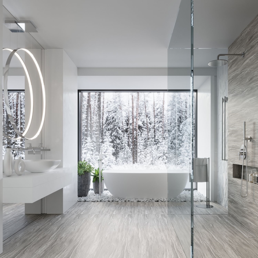 Thoro TH.249 - Candeeiro suspenso LED RIO LED/50W/230V CRI 90 4000K diâmetro 78 cm cromado brilhante