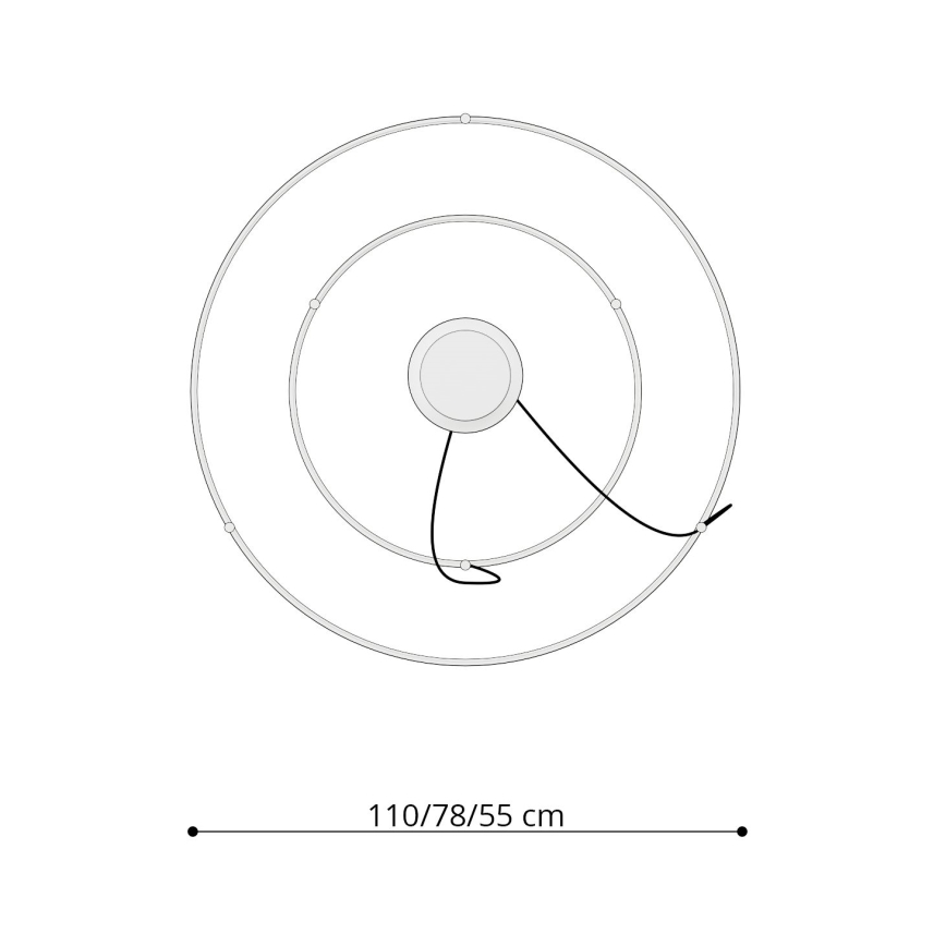 Thoro TH.268 - Lustre LED suspenso em cabo RIO LED/80W/230V CRI 95 4000K dourado