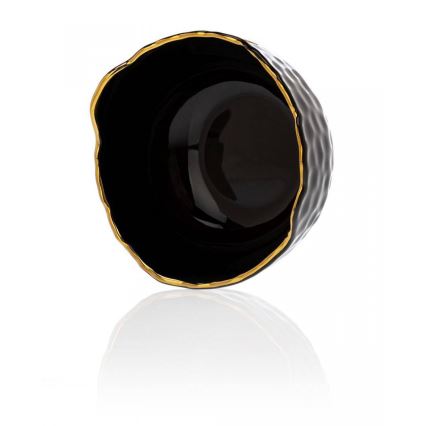 Tigela de cerâmica 13 cm preta/dourada