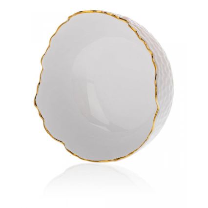 Tigela de cerâmica 20 cm creme/dourado