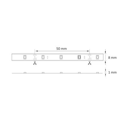 Tira LED 5m LED/10W/12V IP20 4500K
