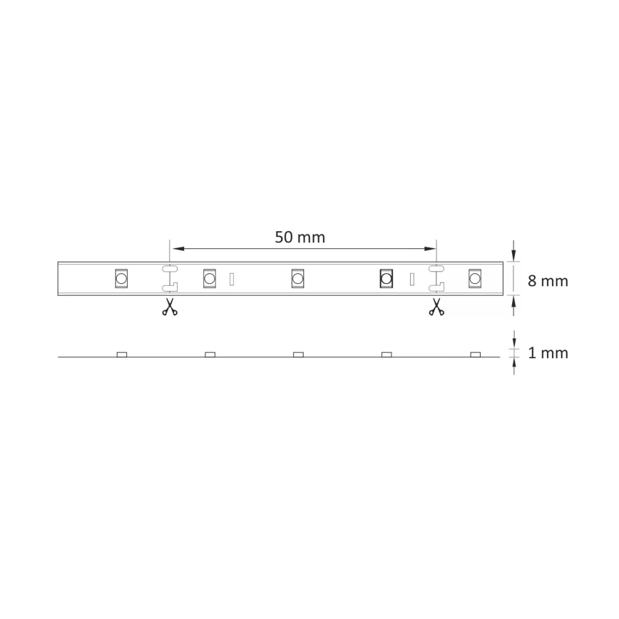 Tira LED 5m LED/10W/12V IP20 4500K
