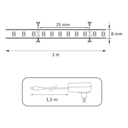 Tira LED LED/18W/12V 2m 4000K
