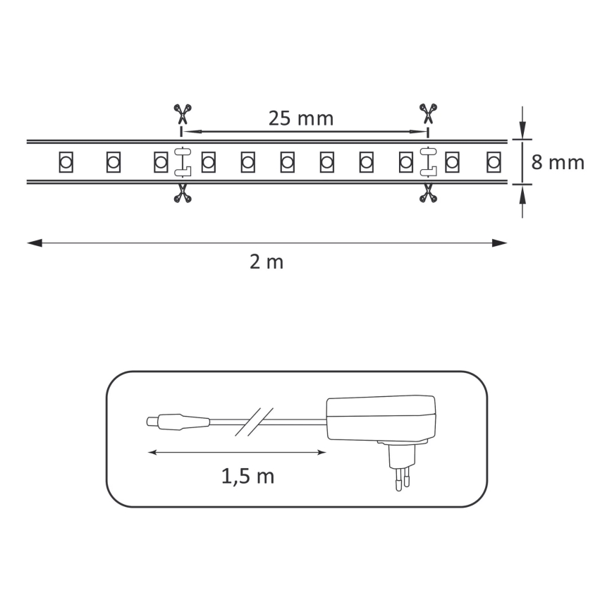 Tira LED LED/18W/12V 2m 4000K