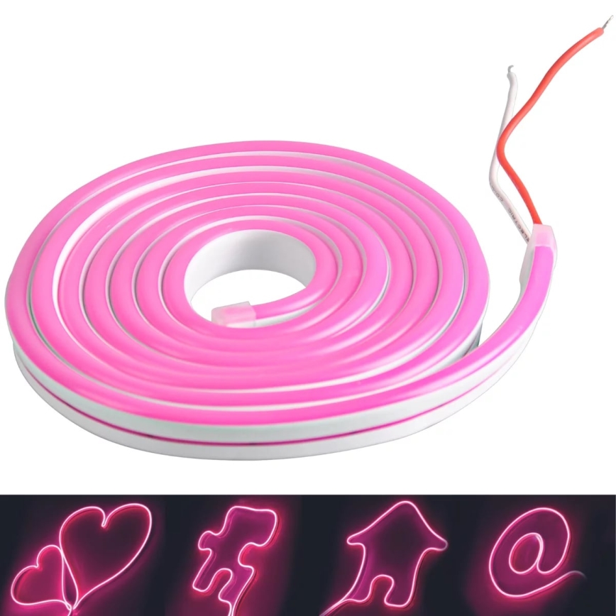 Tira LED NEON 2 m LED/17W/12V IP65 rosa
