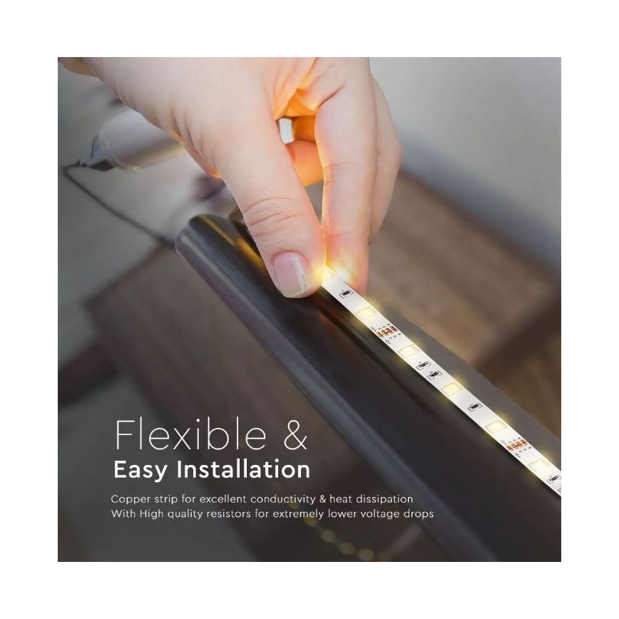 Tira LED RGB com regulação 2x5m LED/4,8W/230V + controlo remoto