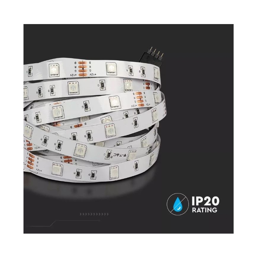 Tira LED RGB com regulação 2x5m LED/4,8W/230V + controlo remoto